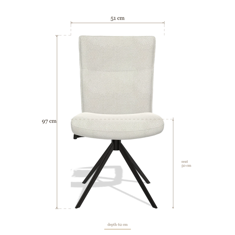 Dining Chair Monroe De Luxe 6606, dimensions 51 x 62 x 97 cm