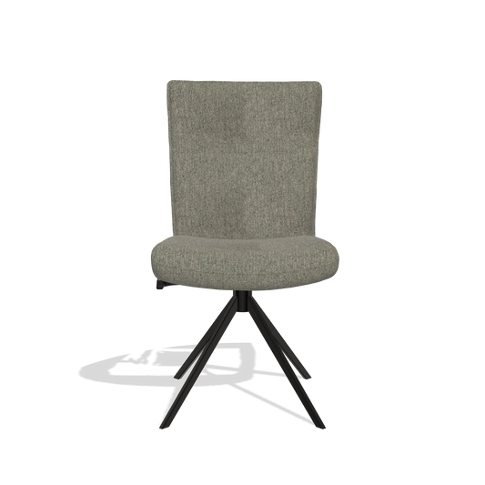 Silla de comedor Monroe De Luxe 6606 en tela San Remo 103 (gris oscuro), base giratoria en negro, vista frontal