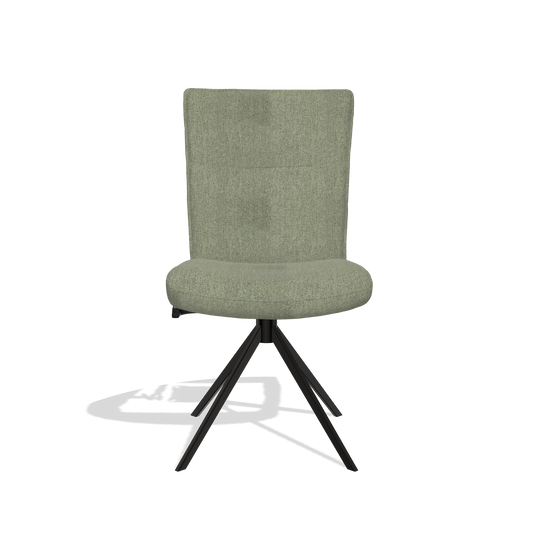 Silla de comedor Monroe De Luxe 6606 en tela San Remo 500 (topo), base giratoria en negro, vista frontal