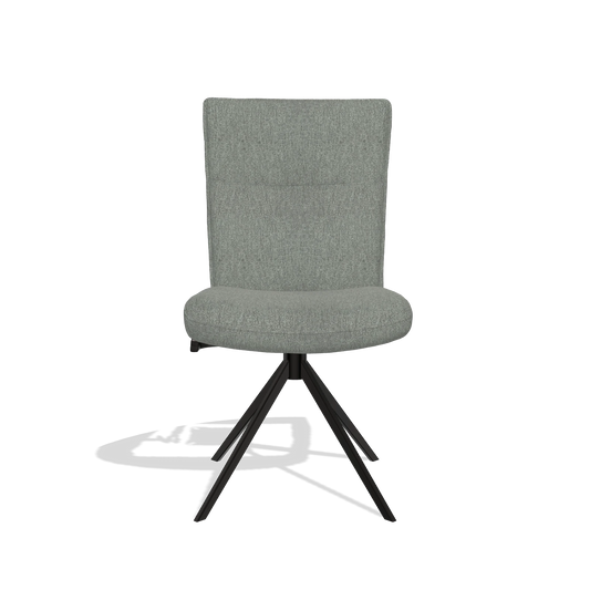 Silla de comedor Monroe De Luxe 6606 en tela San Remo 502 (topo), base giratoria en negro, vista frontal