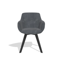 Sedia da pranzo Odille 6578 in tessuto Adore 56 (antracite), gambe in nero, vista frontale
