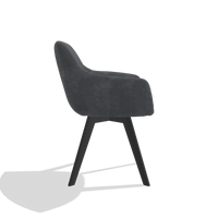 Sedia da pranzo Odille 6578 in tessuto Adore 56 (antracite), gambe in nero, vista laterale