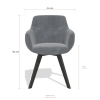 Sedia da pranzo Odille 6578, dimensioni 60 x 62 x 84 cm