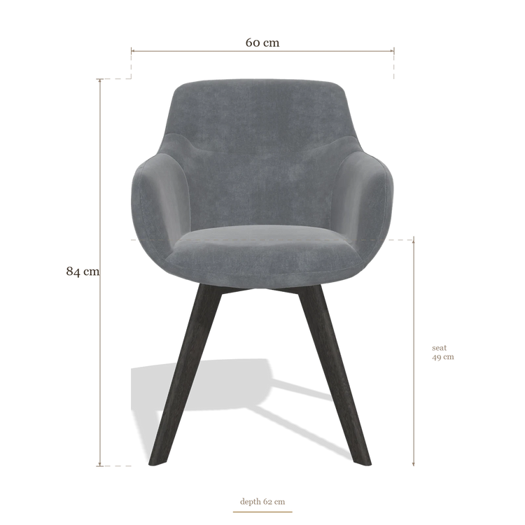 Sedia da pranzo Odille 6578, dimensioni 60 x 62 x 84 cm