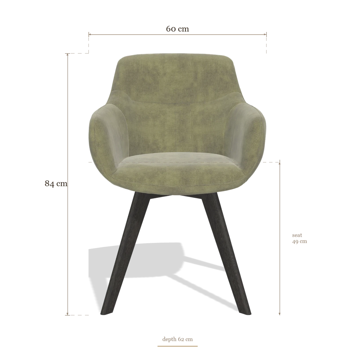 Sedia da pranzo Odille 6578, dimensioni 60 x 62 x 84 cm