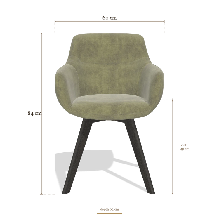 Sedia da pranzo Odille 6578, dimensioni 60 x 62 x 84 cm