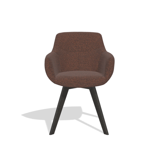 Esszimmerstuhl Odille 6578 in Stoff Ascot Brick (Schokobraun), Beine in Tabak, Vorderansicht
