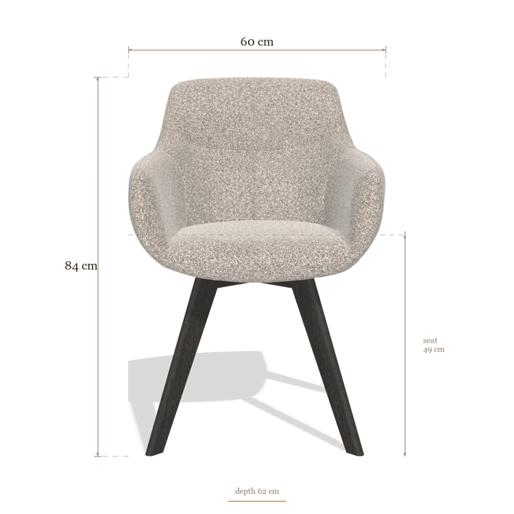 Dining Chair Odille 6578, dimensions 60 x 62 x 84 cm
