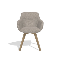 Dining Chair Odille 6578 in Ascot Toffee fabric (grey), natural legs, front view
