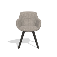 Dining Chair Odille 6578 in Ascot Toffee fabric (grey), tobacco legs, front view
