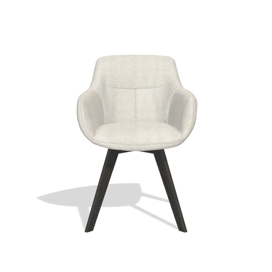 Silla de comedor Odille 6578 en tela Bull 05 (gris claro), patas en tabaco, vista frontal