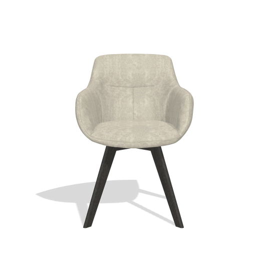 Dining Chair Odille 6578 in Bull 84 fabric (sand), tobacco legs, front view