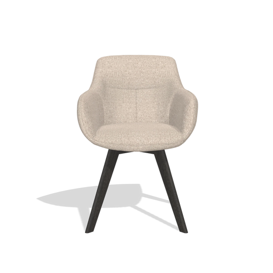 Dining Chair Odille 6578 in Cayenne 102 fabric (sand), tobacco legs, front view