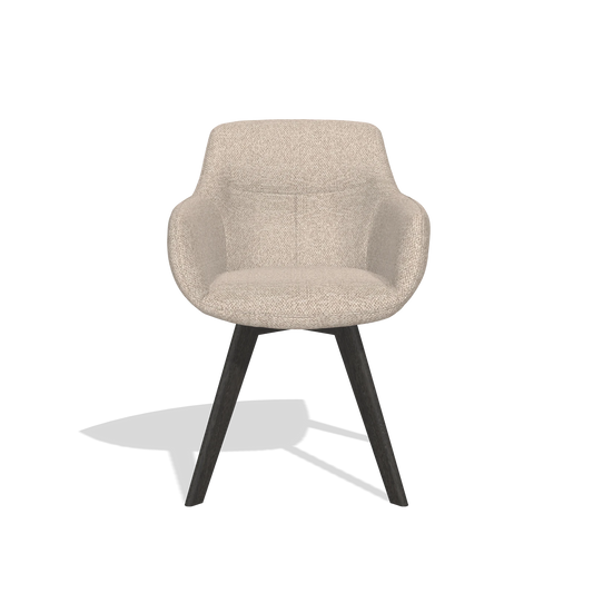Dining Chair Odille 6578 in Cayenne 196 fabric (dusty rose), tobacco legs, front view