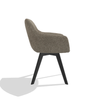 Esszimmerstuhl Odille 6578 in Stoff Cayenne 55 (Taupe), Beine in Schwarz, Seitenansicht