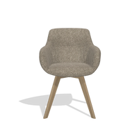 Esszimmerstuhl Odille 6578 in Stoff Cayenne 55 (Taupe), Beine in Natur, Vorderansicht