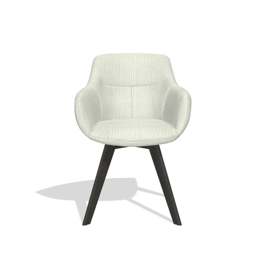 Dining Chair Odille 6578 in Energy 101 fabric (light grey), tobacco legs, front view