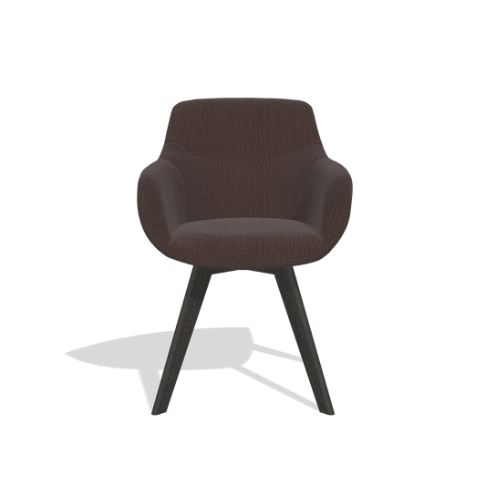 Dining Chair Odille 6578 in Energy 34 fabric (chocolate), tobacco legs, front view