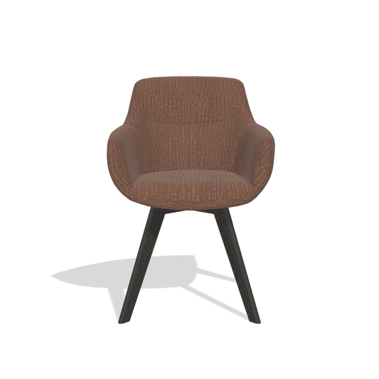 Dining Chair Odille 6578 in Energy 96 fabric (brown), tobacco legs, front view