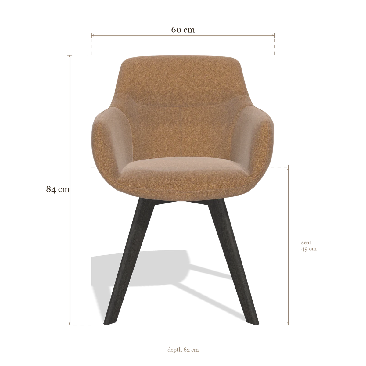 Dining Chair Odille 6578, dimensions 60 x 62 x 84 cm