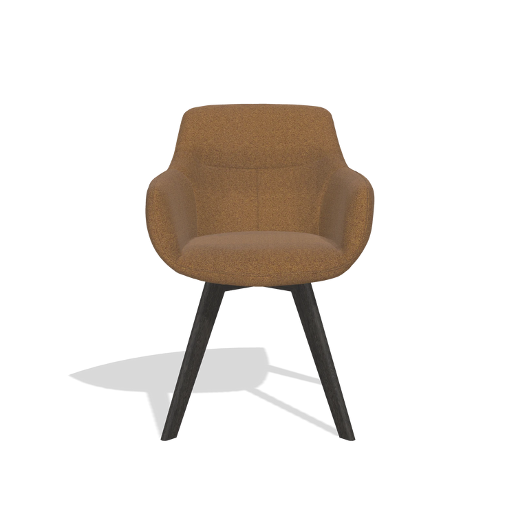 Dining Chair Odille 6578 in Glory 16 fabric (brown), tobacco legs, front view