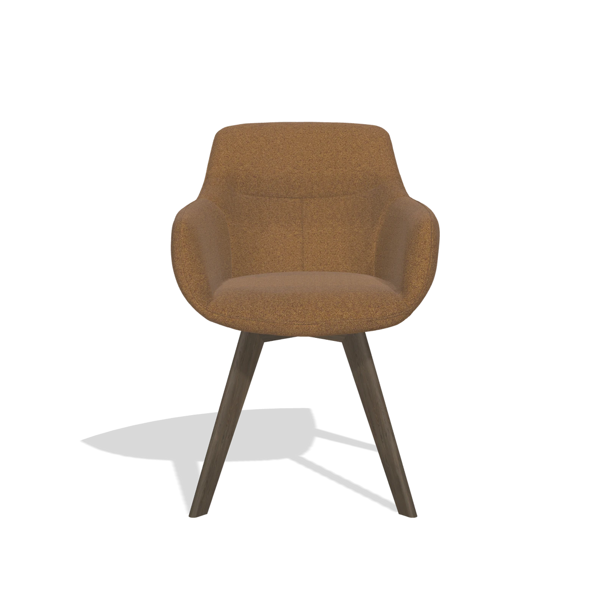 Dining Chair Odille 6578 in Glory 16 fabric (brown), walnut legs, front view