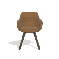 Dining Chair Odille 6578 in Glory 16 fabric (brown), walnut legs, front view