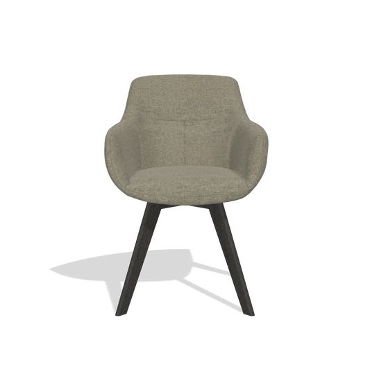 Esszimmerstuhl Odille 6578 in Stoff Guard 193 (Taupe), Beine in Tabak, Vorderansicht