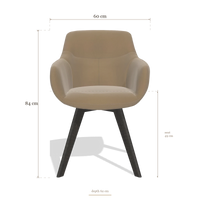 Silla de comedor Odille 6578, medidas 60 x 62 x 84 cm