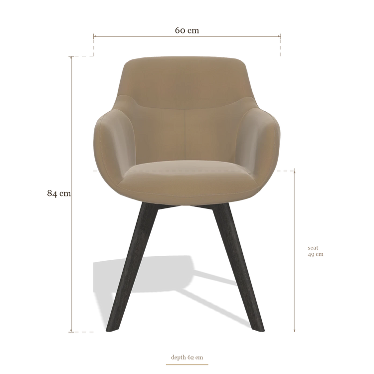 Silla de comedor Odille 6578, medidas 60 x 62 x 84 cm