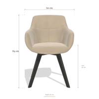 Sedia da pranzo Odille 6578, dimensioni 60 x 62 x 84 cm