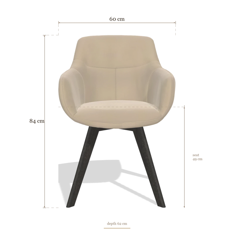Sedia da pranzo Odille 6578, dimensioni 60 x 62 x 84 cm