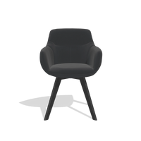 Sedia da pranzo Odille 6578 in Pelle B500 (nero), gambe in nero, vista frontale