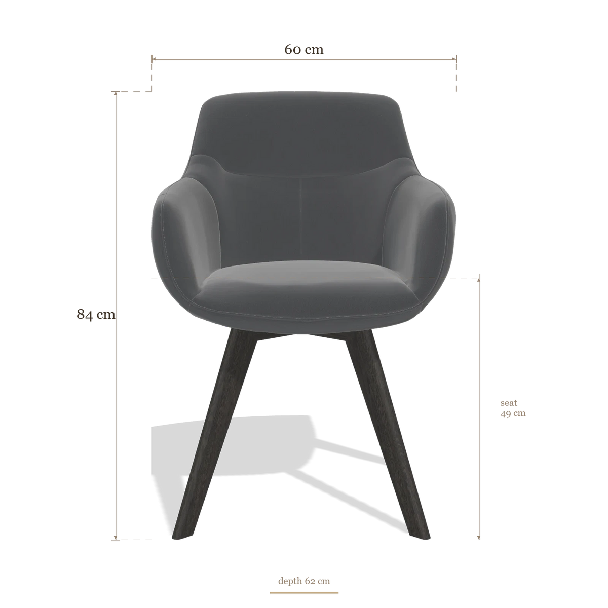 Sedia da pranzo Odille 6578, dimensioni 60 x 62 x 84 cm