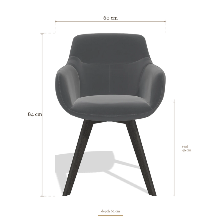 Sedia da pranzo Odille 6578, dimensioni 60 x 62 x 84 cm