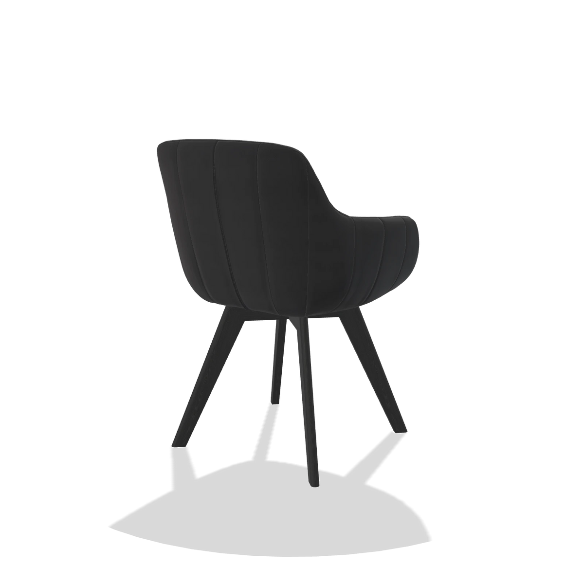 Esszimmerstuhl Odille 6578 in Leder B900 (Schwarz), Beine in Schwarz, Schrägansicht von hinten