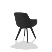 Esszimmerstuhl Odille 6578 in Leder B900 (Schwarz), Beine in Schwarz, Schrägansicht von hinten
