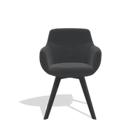 Esszimmerstuhl Odille 6578 in Leder B900 (Schwarz), Beine in Schwarz, Vorderansicht