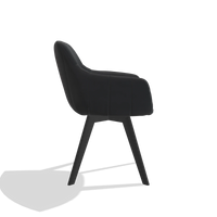 Esszimmerstuhl Odille 6578 in Leder B900 (Schwarz), Beine in Schwarz, Seitenansicht