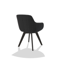 Esszimmerstuhl Odille 6578 in Leder B900 (Schwarz), Beine in Tabak, Schrägansicht von hinten