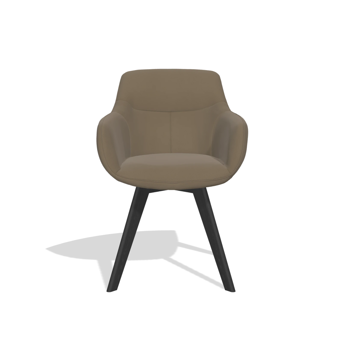 Esszimmerstuhl Odille 6578 in Leder B901 (Oliv), Beine in Schwarz, Vorderansicht