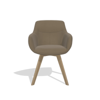 Esszimmerstuhl Odille 6578 in Leder B901 (Oliv), Beine in Natur, Vorderansicht
