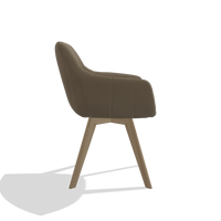 Esszimmerstuhl Odille 6578 in Leder B901 (Oliv), Beine in Natur, Seitenansicht