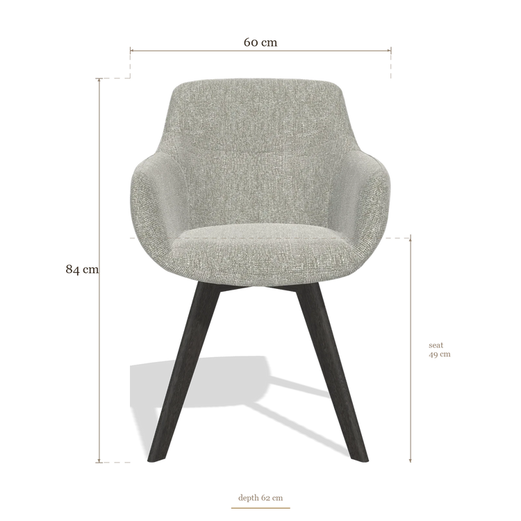 Sedia da pranzo Odille 6578, dimensioni 60 x 62 x 84 cm