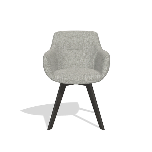 Dining Chair Odille 6578 in Lodge 110 fabric (greige), tobacco legs, front view