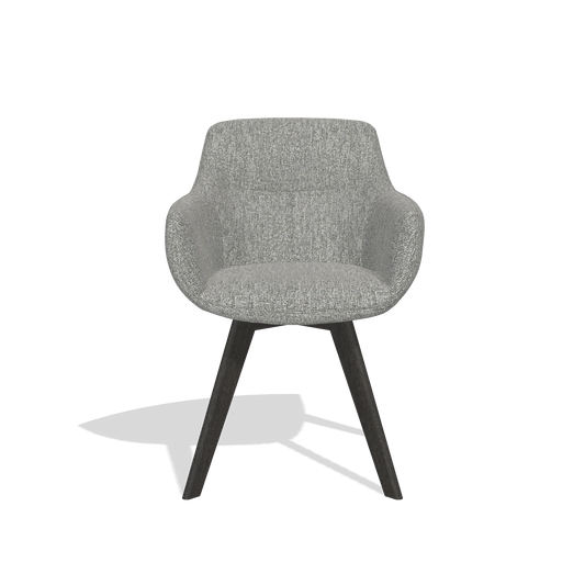 Dining Chair Odille 6578 in Lodge 40 fabric (grey), tobacco legs, front view