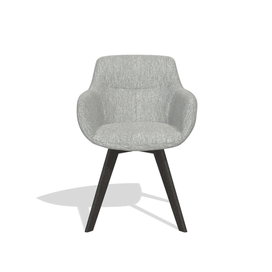 Dining Chair Odille 6578 in Lodge 60 fabric (greige), tobacco legs, front view