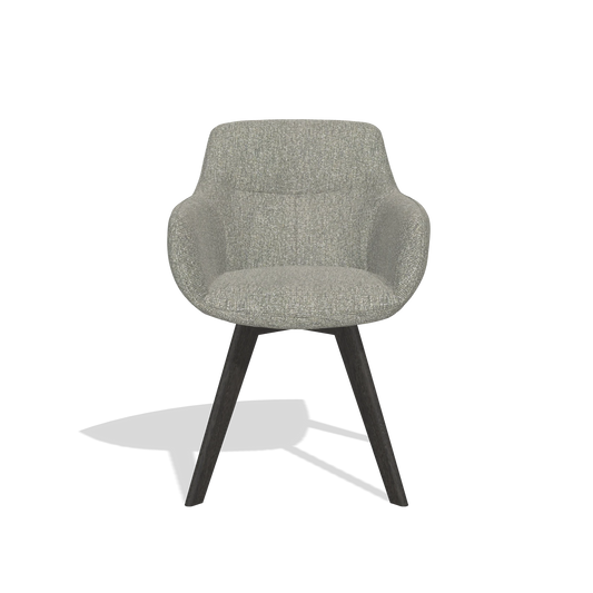 Dining Chair Odille 6578 in Lodge 84 fabric (taupe), tobacco legs, front view