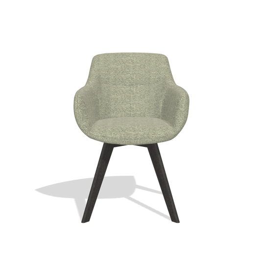 Dining Chair Odille 6578 in Mito 55 fabric (sage), tobacco legs, front view