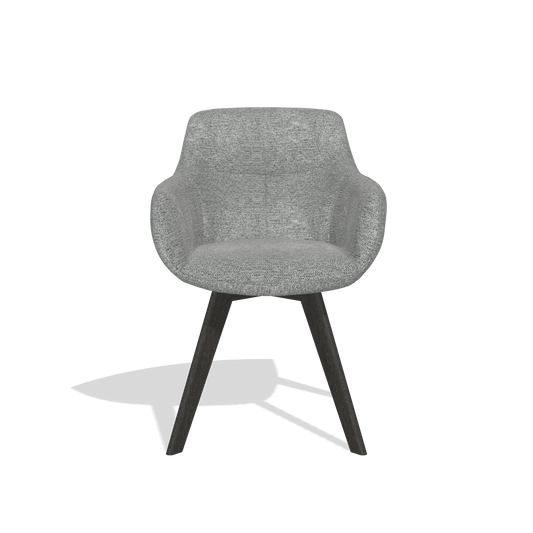 Dining Chair Odille 6578 in Mito 97 fabric (taupe), tobacco legs, front view